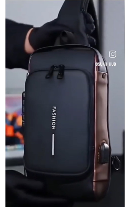 Business Crossbody Bag, Anti-theft Sling Backpack With Password Lock