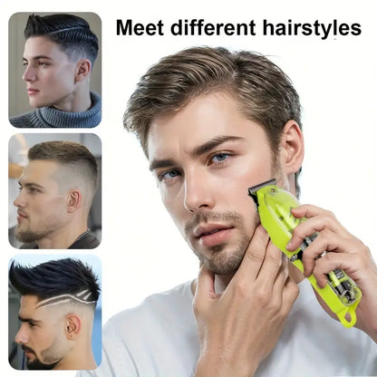 USB Rechargeable Lithium Battery Powered Professional Transparent LCD Digital Display Electric Hair Clipper Trimmer for Home and Outdoor Use