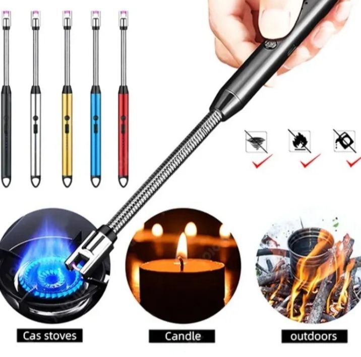 Multipurpose Portable Rechargeable Electric Flame-Free Lighter for Everyday Home and Kitchen Outdoor Use