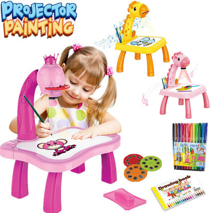 Mini Led Projector Art Drawing Table Light Toy for Children Kids Painting Board
