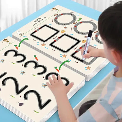 Magic Tracing Workbook Set Reusable Calligraphy Practice Drawing Copybook Learning Game Book