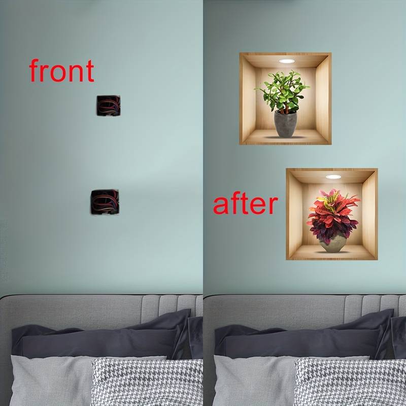 Removable 3D Self Adhesive Visual Bedroom Entryway Living Room Porch Home Decoration Lighting Wall Decals Stickers