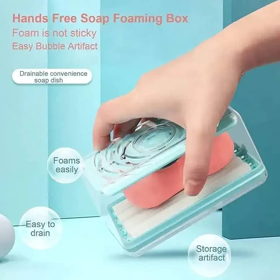 Soap Dish & Soap Dispenser with Roller Drain Holes Leawall Easy Cloth Washing Soap Roller
