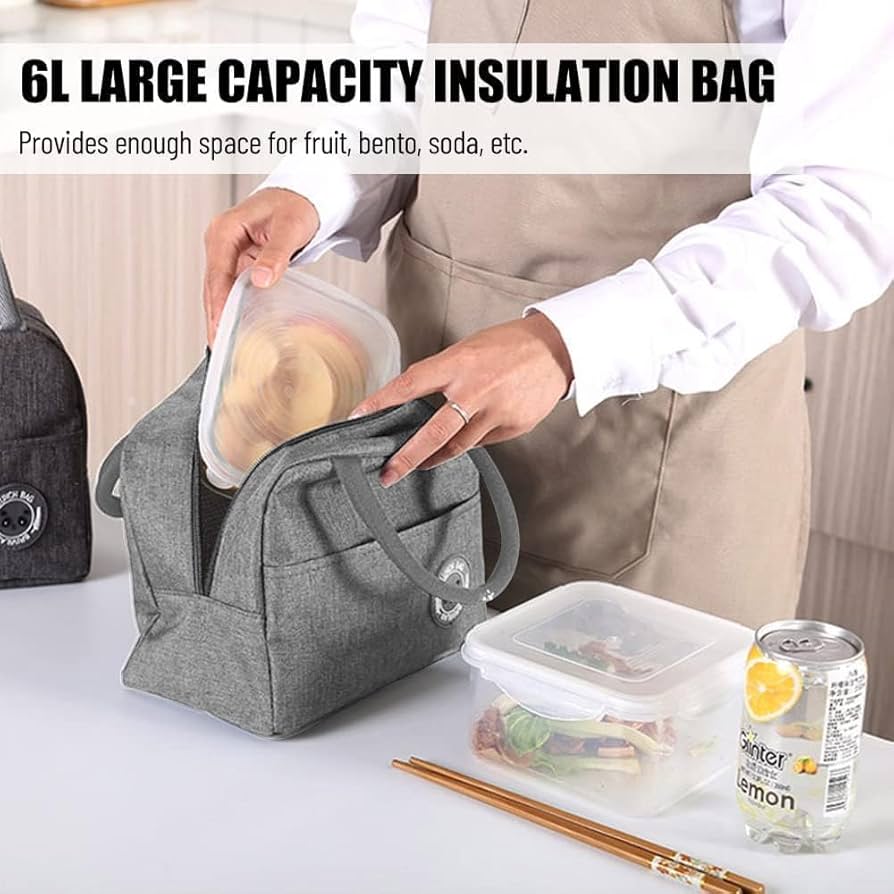 Portable Universal Fit Water Resistant Thermal Insulated Oxford Fabric Lunch Bag Tote with Thickened Design for Outdoor Use