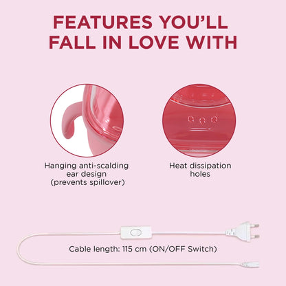 Portable and Easy To Use Electric Silicone Non-Stick Wax Warmer Heater Machine with Lid for Gentle Hair Removal For Men and Women