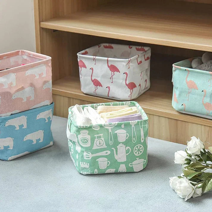 Multi-Purpose Foldable Storage Organizing Basket (Random Design) – 3 Pcs