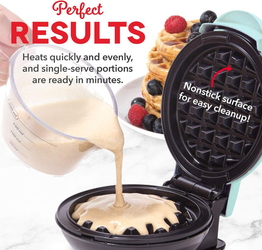 Mini Waffles Maker with Easy to Clean and Non-Stick Surfaces in 4 Inch