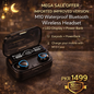 Mega Sale Offer - Imported Improved version of M10 Waterproof Bluetooth Wireless Headset with LED Display + Power Bank