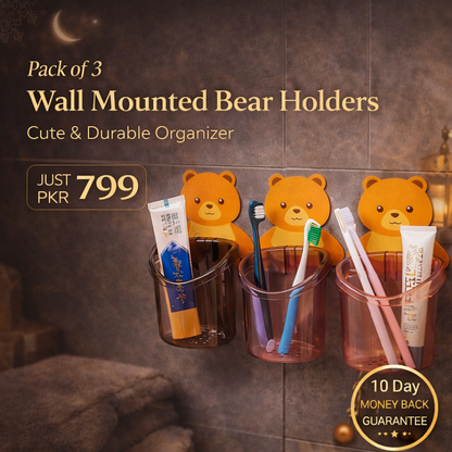 Wall Mounted Bear Holder – Cute & Durable Organizer for Home Use