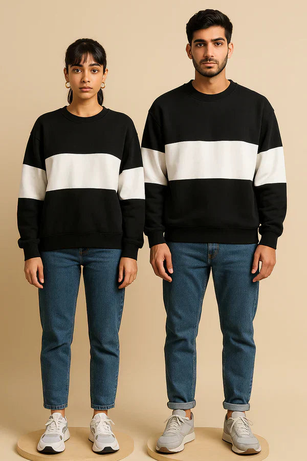Zebra Black and White Block Sweatshirt