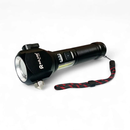 Ruilang Torch RL233 Metal LED FlashLight with Cutter Hammer and Mobile Power Bank