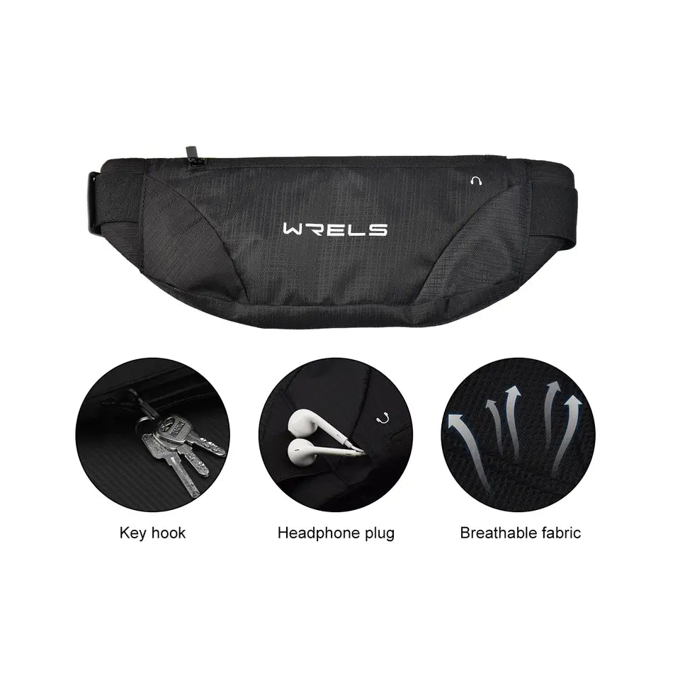 Outdoor Single Zipper Fitness Running Waist Pack Belt Bag For Men and Women