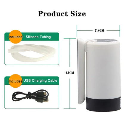 Rechargeable Water Dispenser Pump Foldable Desktop Automatic Drinking Water Machine with USB Charging for Home, Office, Travel, Camping