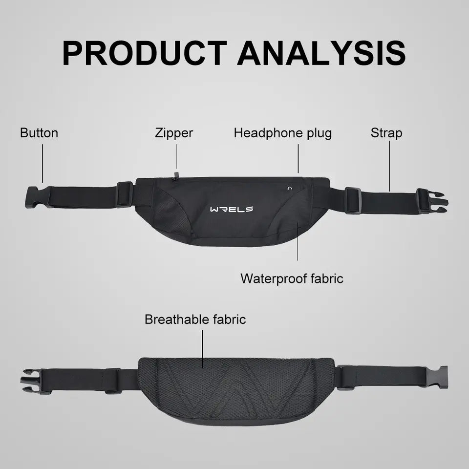 Outdoor Single Zipper Fitness Running Waist Pack Belt Bag For Men and Women