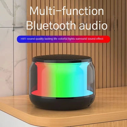 Mini Rechargeable Wireless Portable Bass Boosted Tabletop Stereo Speaker with Dual Pairing RGB Lights with Box For Home and Outdoor Use