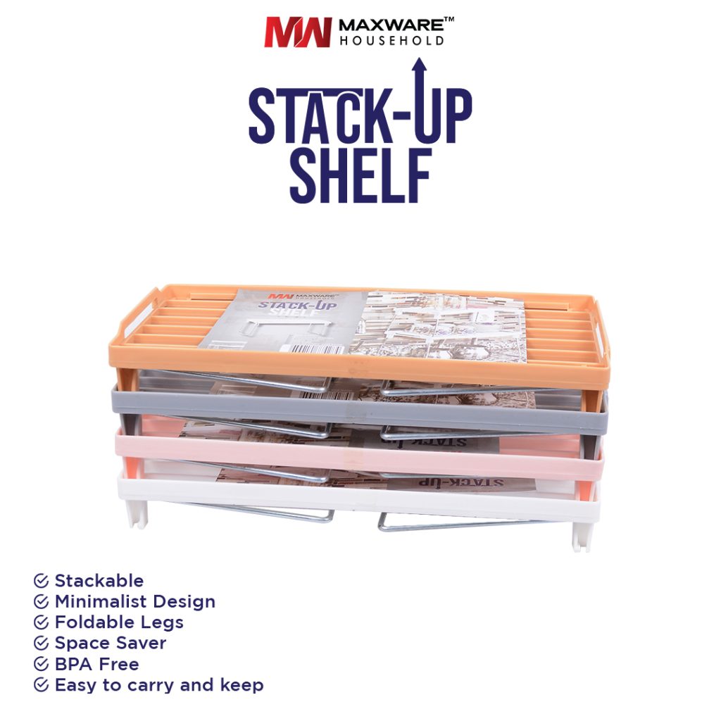 Shelf Organizer and Stack Up Rack for Kitchen or Home Use