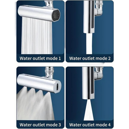 Multifunctional 360 Degree Rotatable Universal Shower Head with 4 Adjustable Water Flow Modes for Enhanced Experience