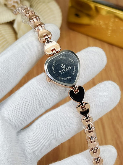 Women’s Titn Heart Shape Diamond Watch (Random Color Combo)