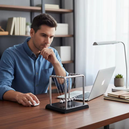 Newton's Cradle Balance Balls – Executive Desk Toy & Office Decor