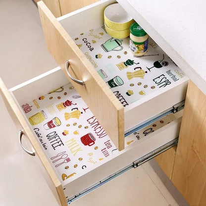 Waterproof Anti Slip Sheets For Shelves Cupboard Wardrobe Kitchen Cabinet Fridge and Dining Table