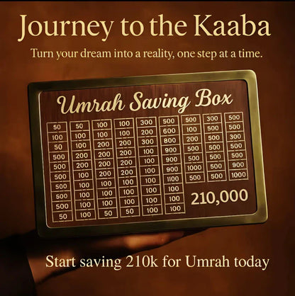 Umrah Saving Box - Save 210,000 Smartly for Your Umrah Journey