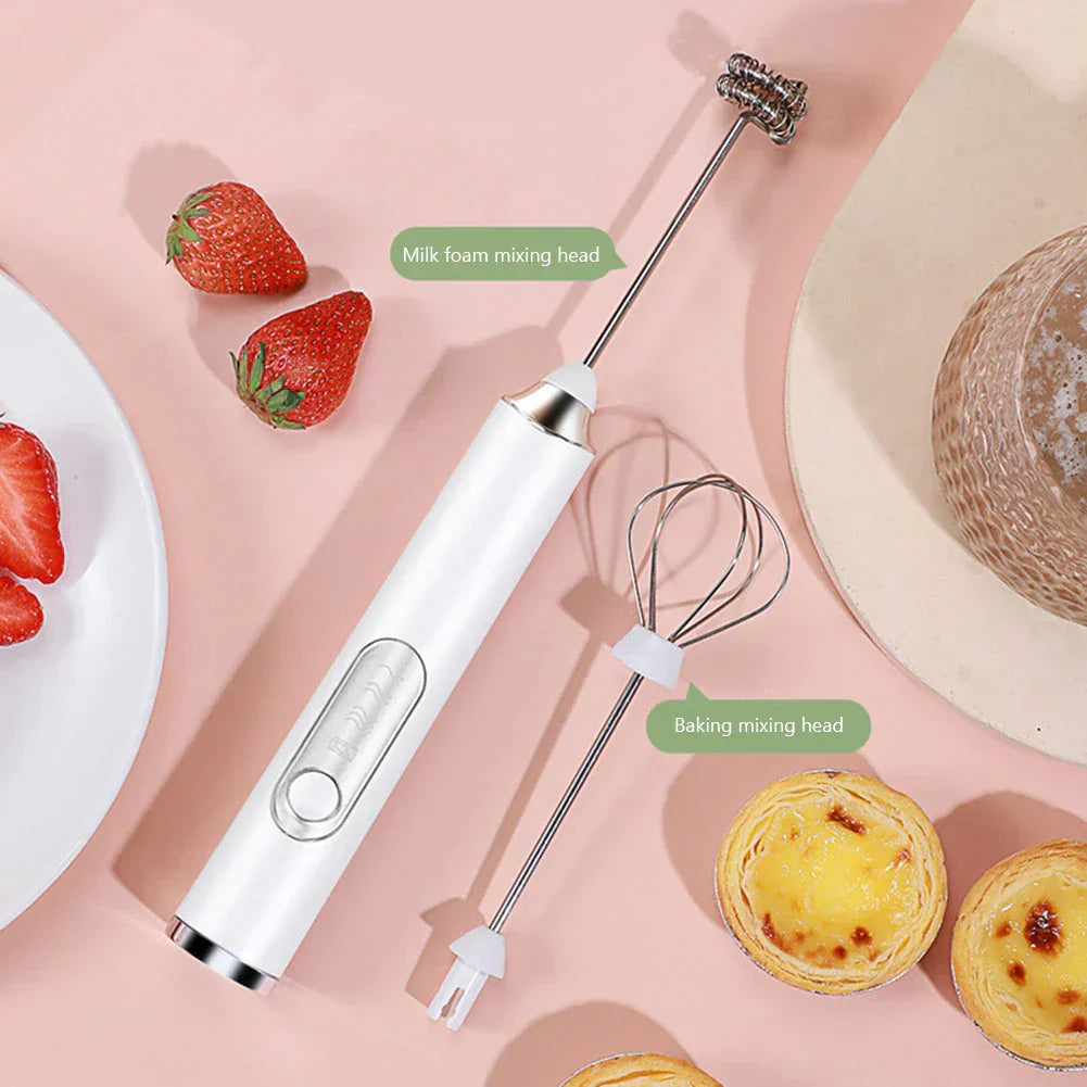 Powerful Handheld USB Rechargeable Electric Coffee Beater for Coffee Latte, Cappuccino, Mocha, Macchiato, Frappe and Protein Powder