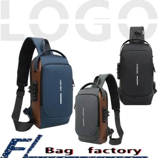 Business Crossbody Bag, Anti-theft Sling Backpack With Password Lock