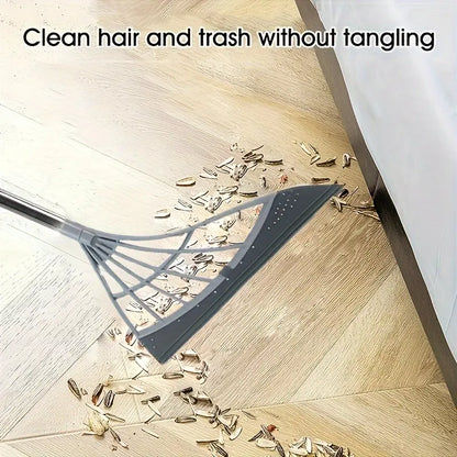 Plastic Silicone Wiper Broom Durable Floor and Glass Home Cleaning Tool with Long Handle
