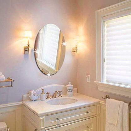 Mega Sale Offer - Shatterproof, Flexible, and Stylish and Self Adhesive Oval Shape Mirror Sticker