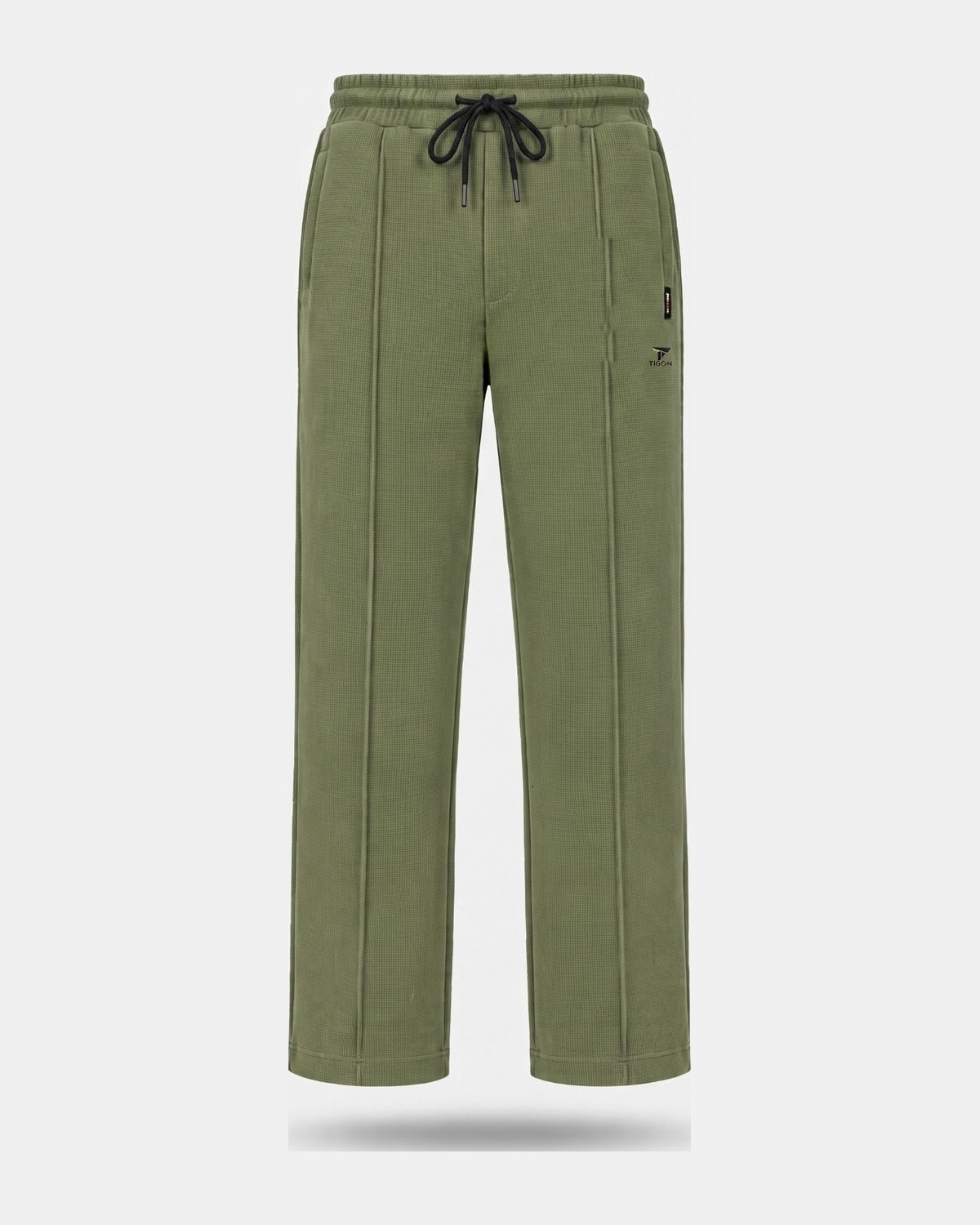 Tigon Premium Trousers - Olive Green - waffle knit drawstring trouser